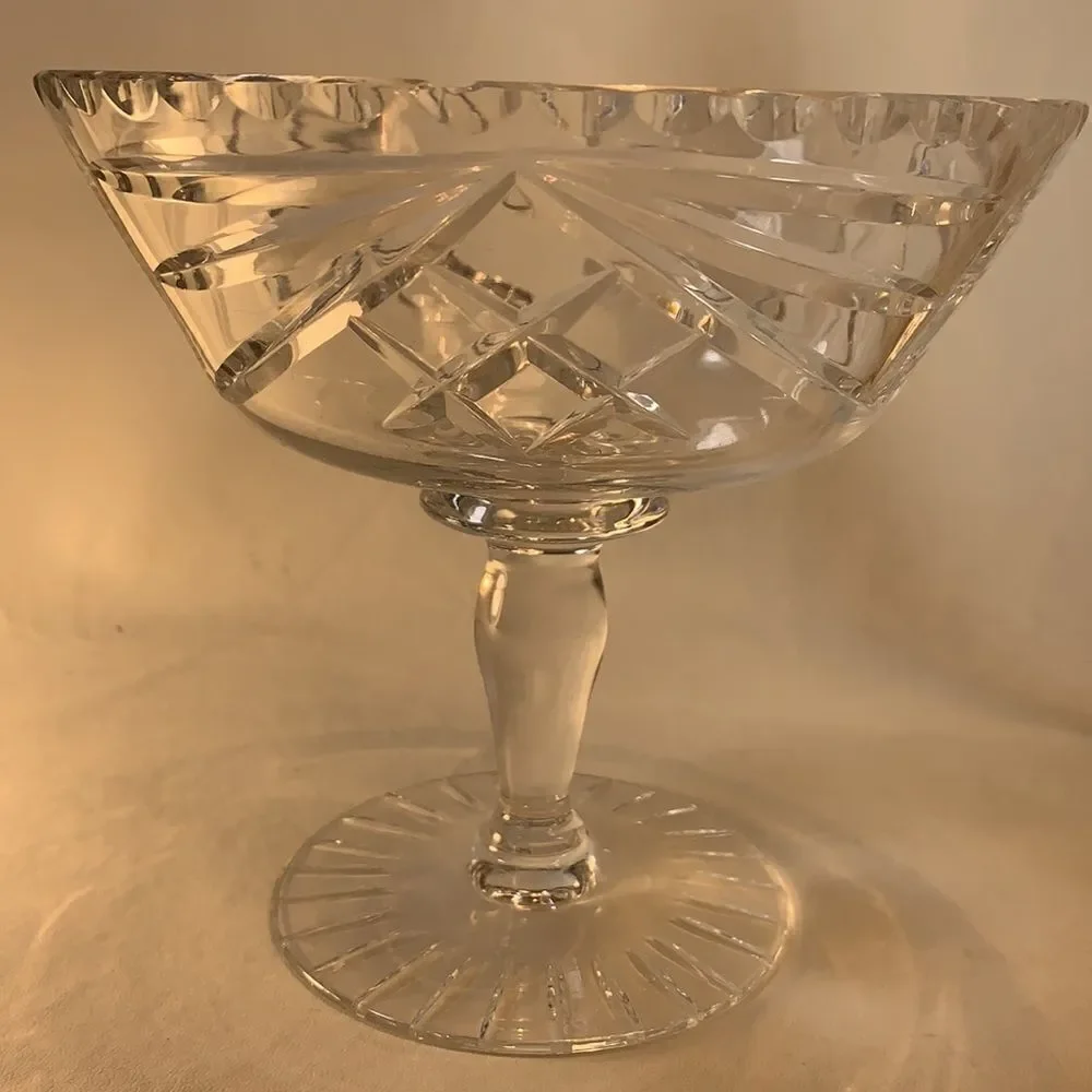 Cut Crystal Serving Goblet Candy Nut  Dish Intricate Detail Bar Party Trinkets